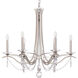 Vesca 6 Light 33 inch Antique Silver Chandelier Ceiling Light in Heritage