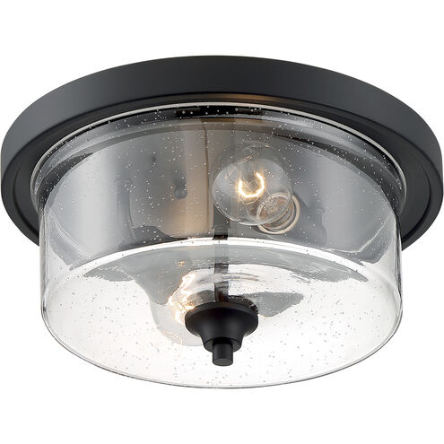 Bransel 2 Light 13 inch Matte Black Flush Mount Fixture Ceiling Light