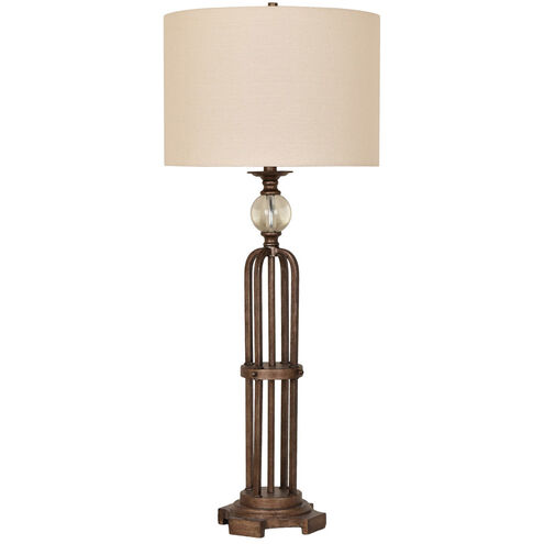 Espinoza 40 inch 150 watt Bronze Iron and Clear Table Lamp Portable Light