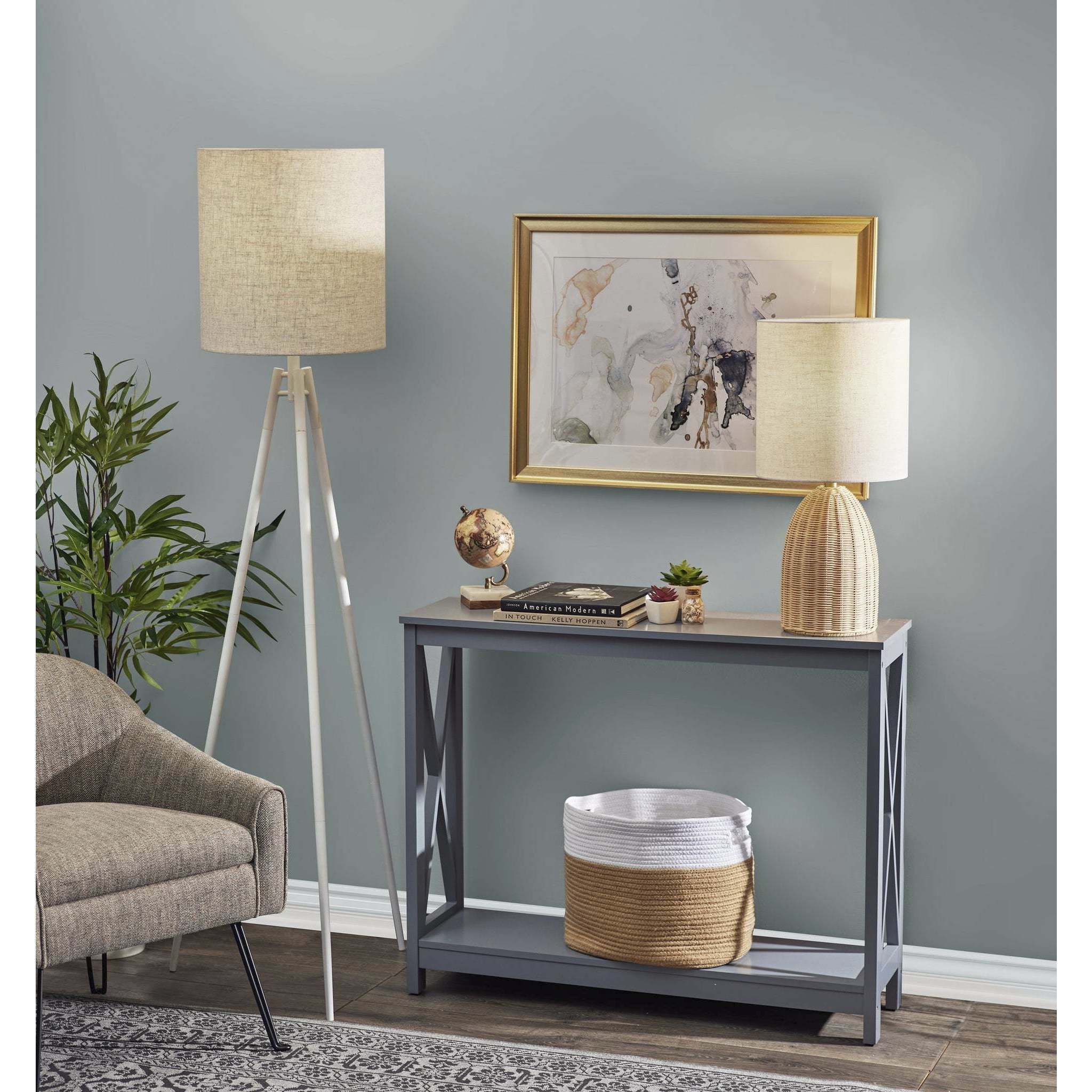 Bali 24 inch 60.00 watt Light Rattan Table Lamp Portable Light, Tall