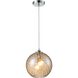 Watersphere 1 Light 10 inch Champagne Gold with Polished Chrome Mini Pendant Ceiling Light