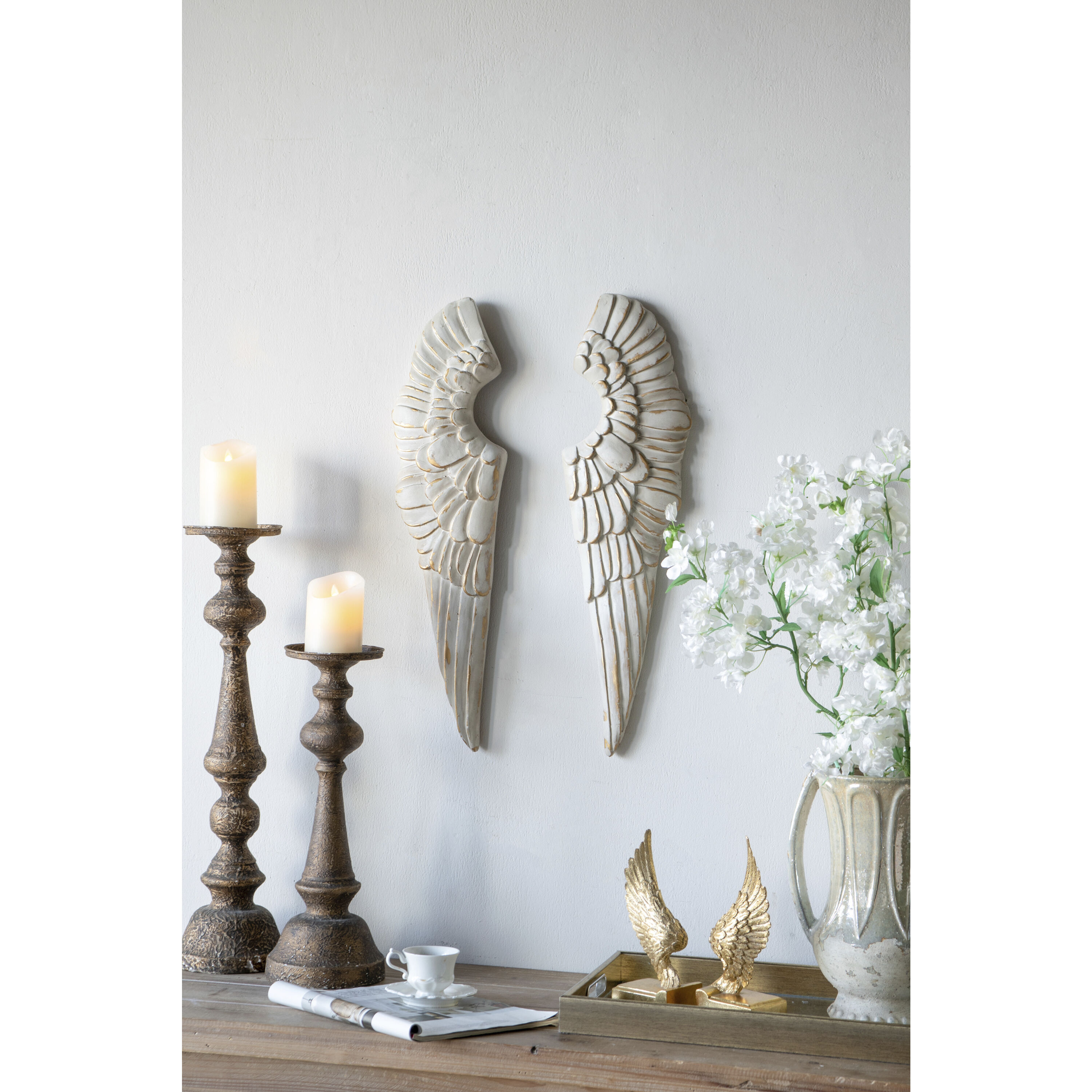 Soar White and Gold Wall Décor
