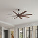 Atlas Ariella 64 inch Textured Bronze with Walnut Tone Blades Ceiling Fan