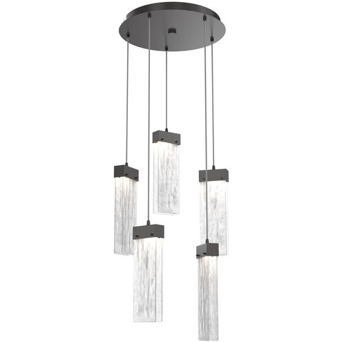 Parallel LED 18.6 inch Graphite Chandelier Ceiling Light in Clear Granite, 2700K LED, Round Multi-Port