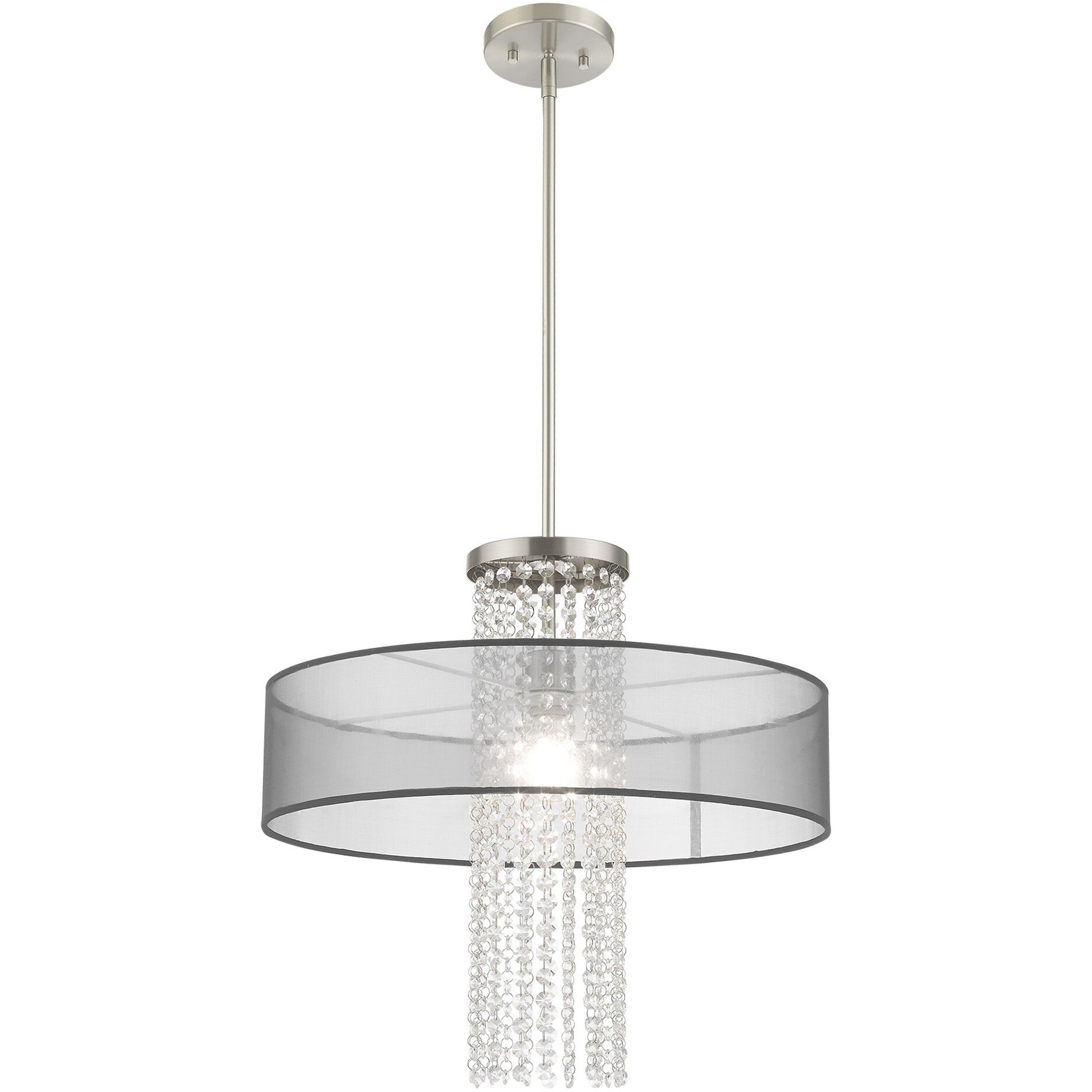 Bella Vista 1 Light 20 inch Brushed Nickel Pendant Chandelier Ceiling Light