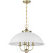 Monterey 4 Light 22 inch White and Warm Brass Pendant Ceiling Light in White/Warm Brass