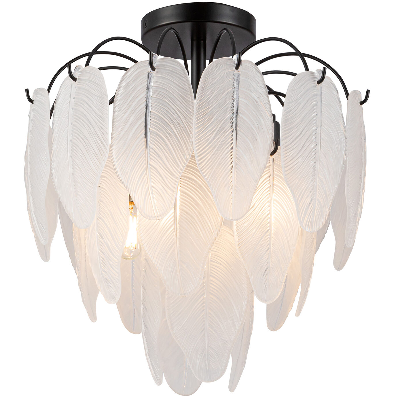 Alessia 4 Light 13.6 inch Black and White Semi Flush Mount Ceiling Light