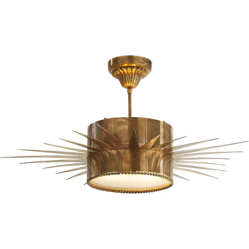 Suzanne Kasler Soleil 2 Light 28 inch Hand-Rubbed Antique Brass Semi-Flush Mount Ceiling Light, Large