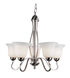 Farmhouse 5 Light 26 inch Brushed Nickel Chandelier Ceiling Light in Frosted