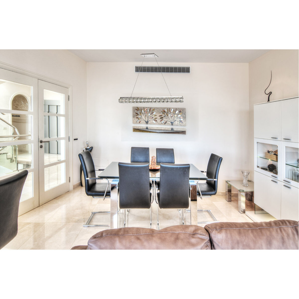 Valetta LED 48 inch Chrome Chandelier Ceiling Light