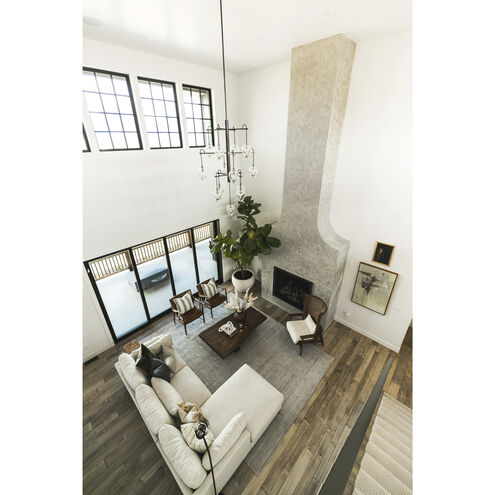 Brixton 13 Light 36 inch Gun Metal With Smoked Chrome Chandelier Ceiling Light