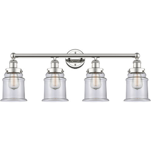 Canton 4 Light 33 inch Polished Nickel Bath Vanity Light Wall Light in Clear