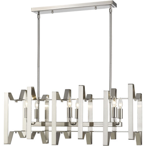 Marsala 6 Light 34 inch Brushed Nickel Linear Chandelier Ceiling Light