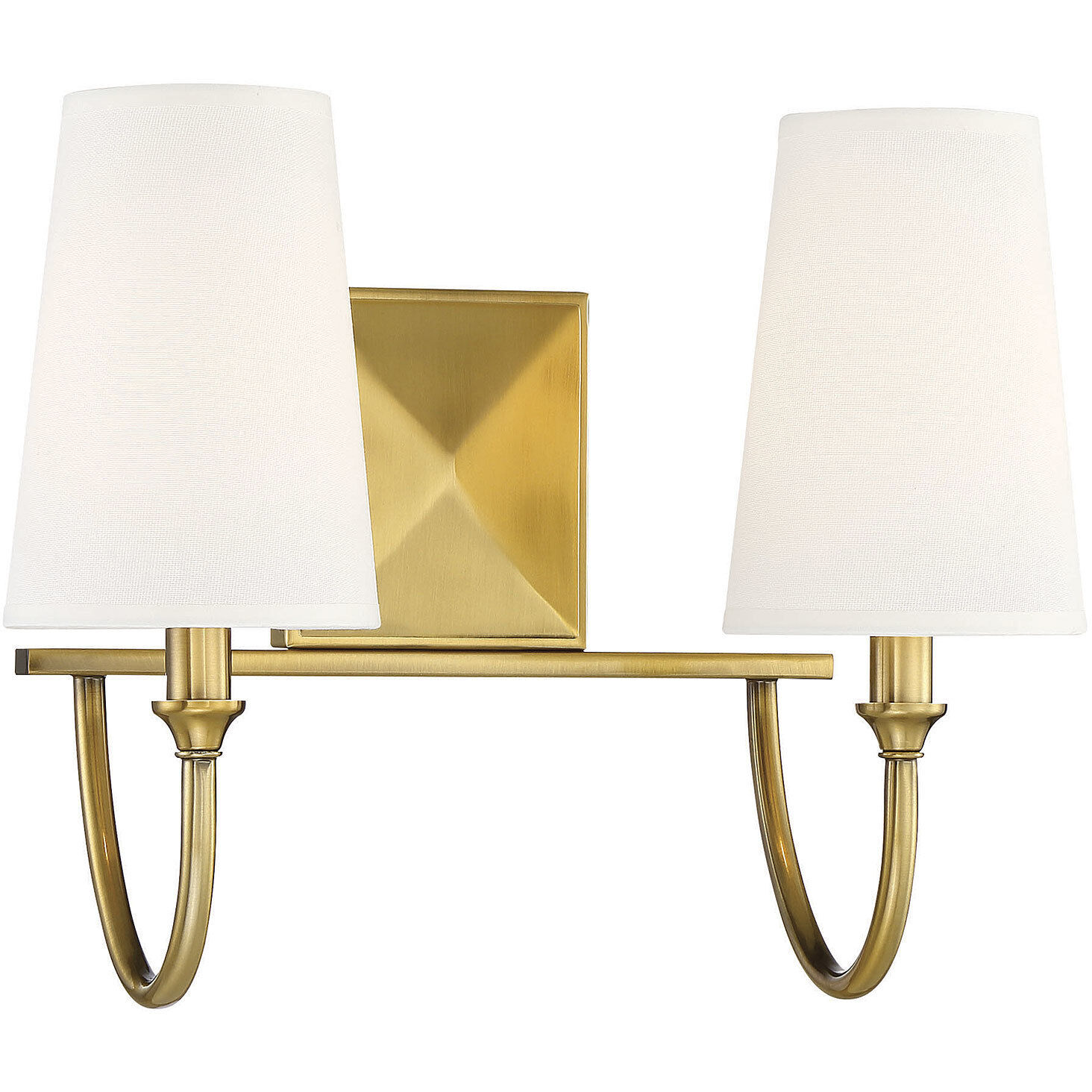 Cameron 2 Light 15 inch Warm Brass Bathroom Vanity Light Wall Light, Essentials