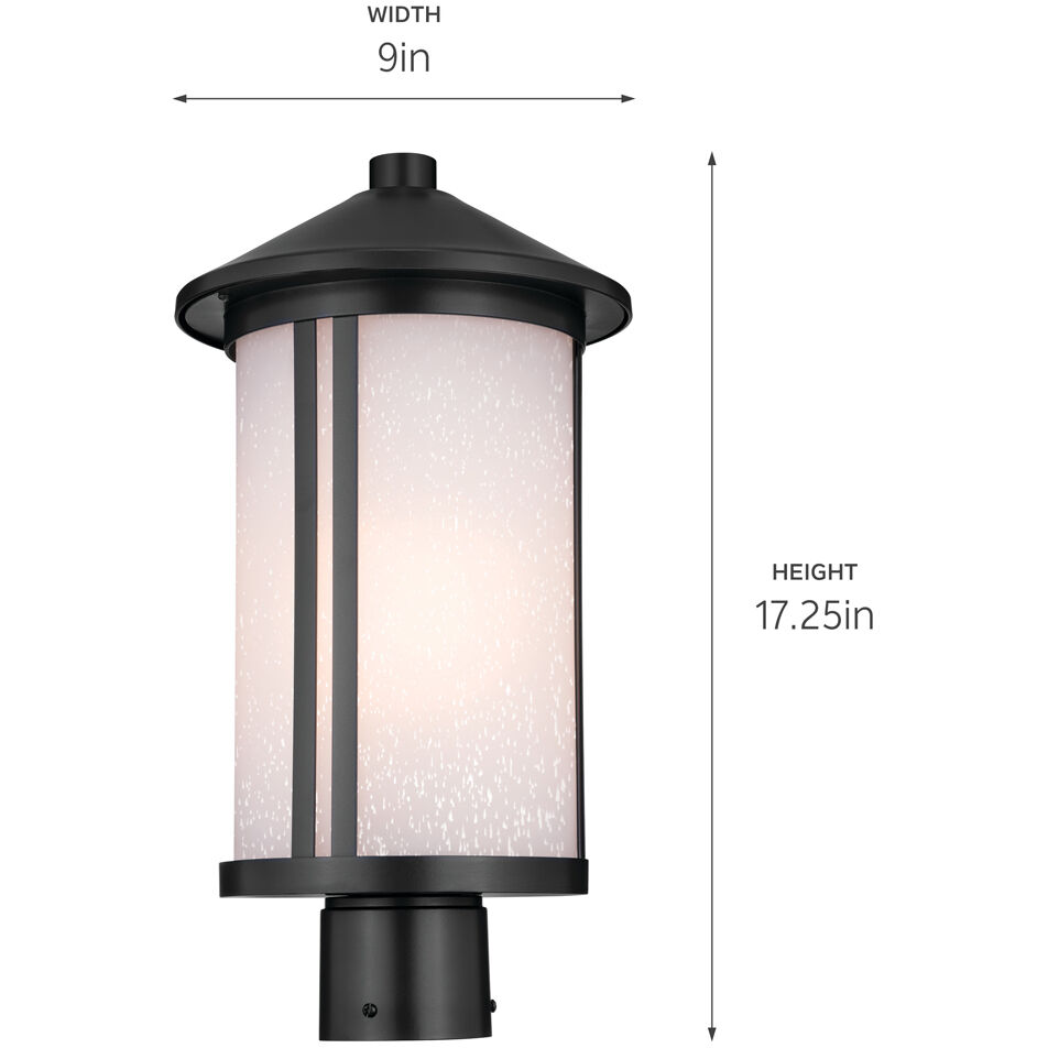 Lombard 1 Light 17.25 inch Black Outdoor Post Lantern