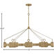 Raffi LED 52 inch Burnished Gold Chandelier Ceiling Light, Linear & Oval