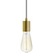 SoCo 1 Light 1.7 inch Natural Brass Line-Voltage Pendant Ceiling Light in Black/White Cord, 96 inch