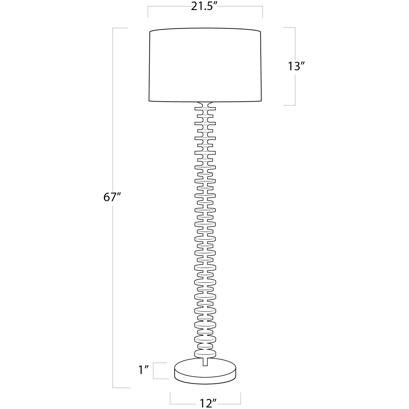 Fishbone 67 inch 150.00 watt Ebony Floor Lamp Portable Light