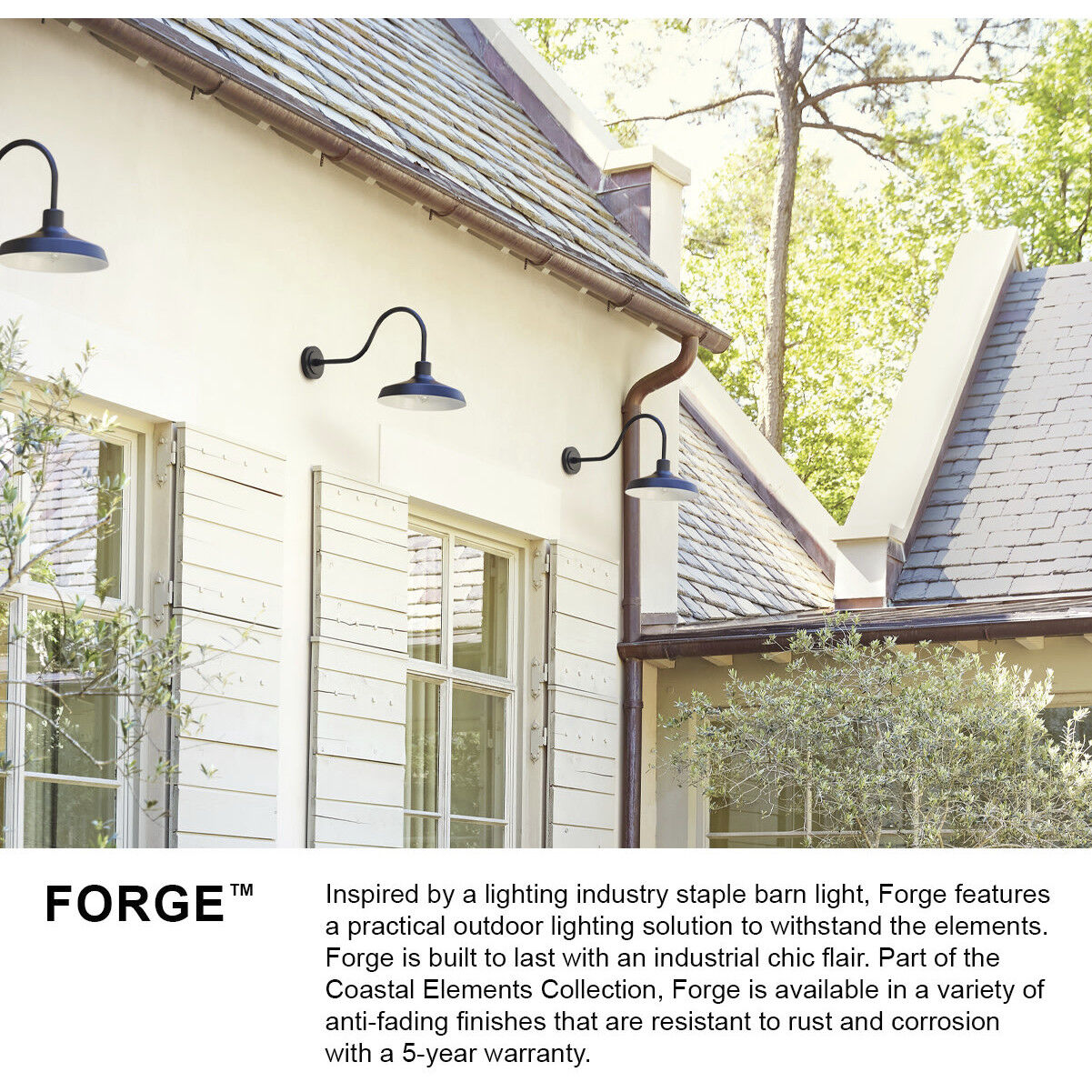 Forge Outdoor Wall Mount in Burnished Bronze, Coastal Elements