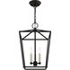 Devone 3 Light 13 inch Black Convertible Semi Flush/Lantern Ceiling Light