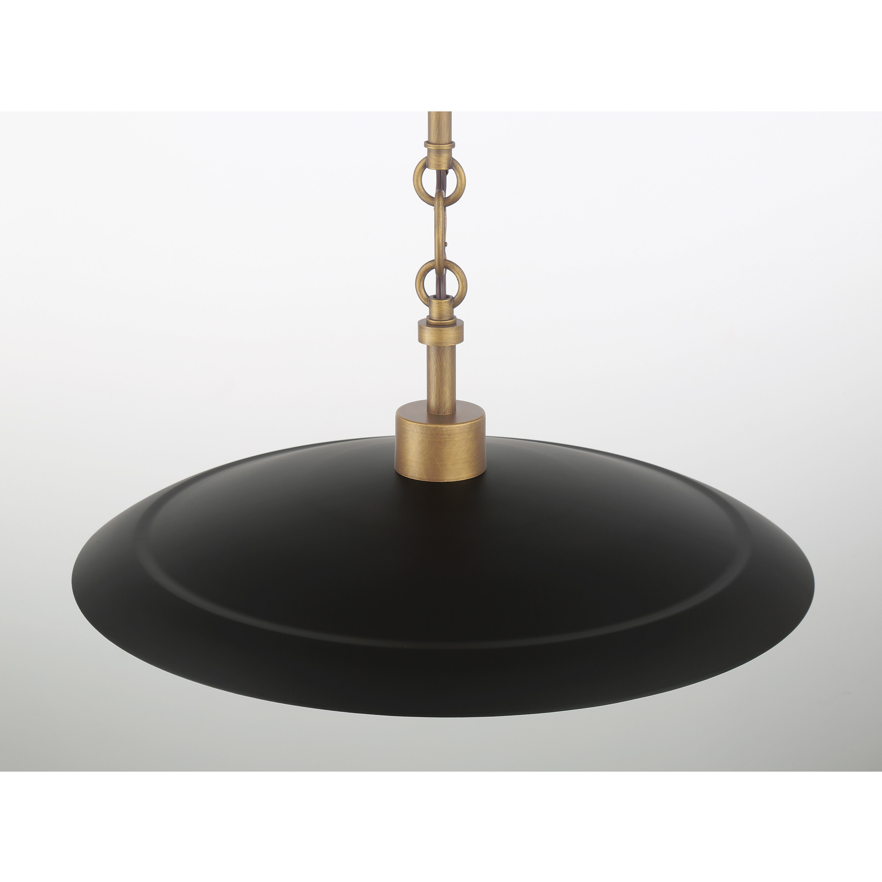 York 1 Light 16 inch Natural Brass Pendant Ceiling Light in Dark Matte Black