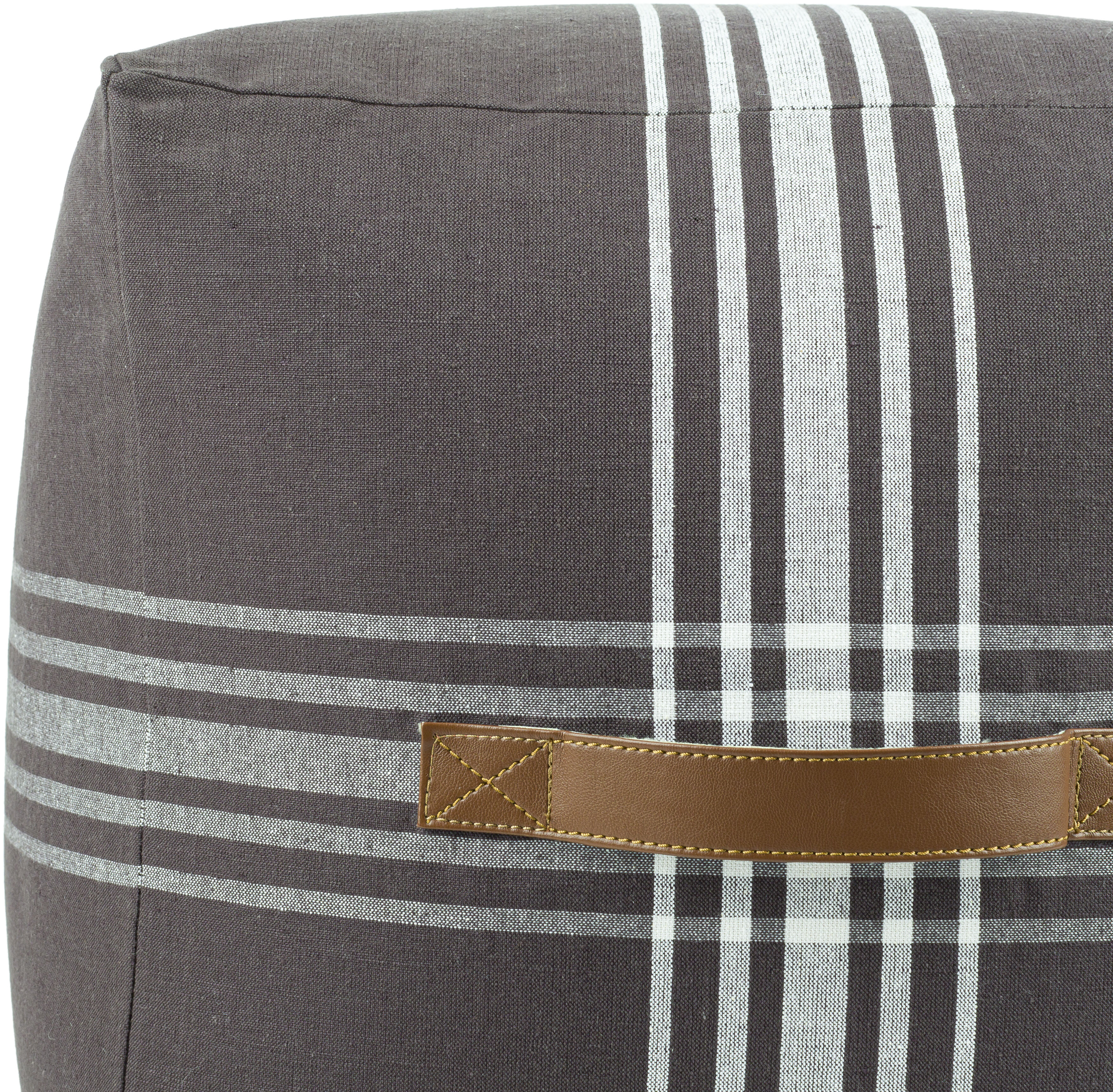 Jackson 16 inch Black Pouf, Cube