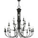 Estate 21 Light 42 inch Black Extra Large Chandelier Ceiling Light, Extra Large