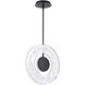 Cymbal 1 Light 14 inch Black Mini Pendant Ceiling Light