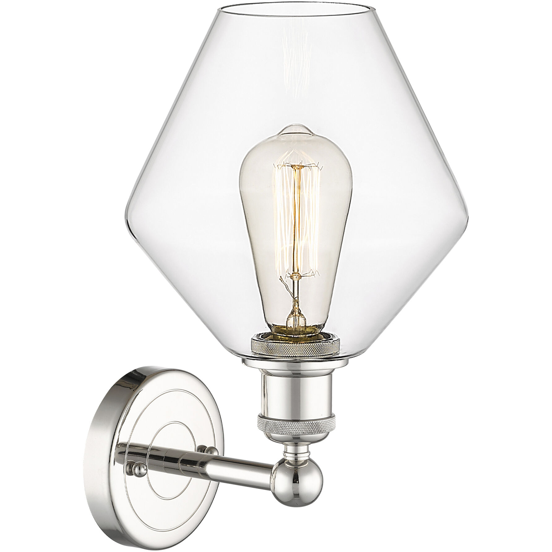 Cindyrella Sconce Wall Light in Polished Nickel, Clear