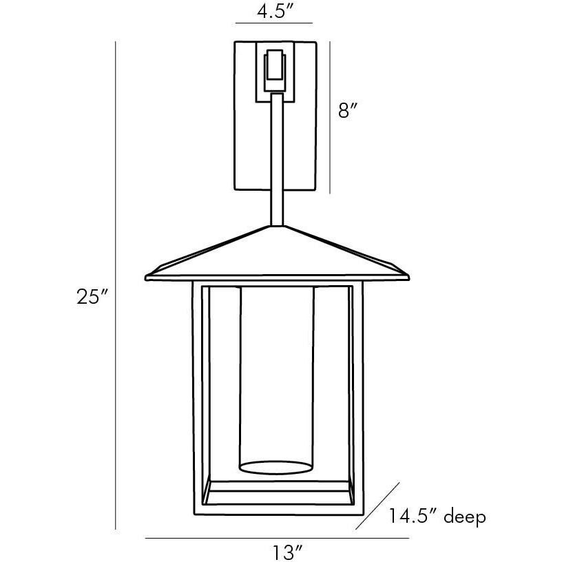 Temple Sconce Wall Light in Antique Brass