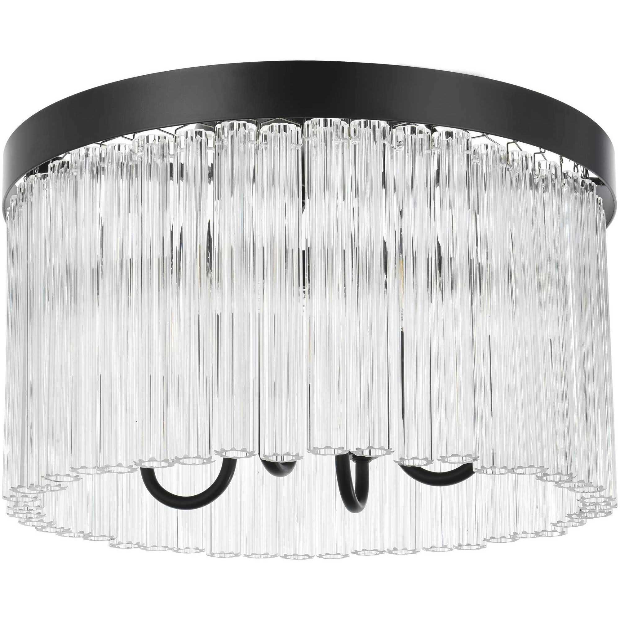 Harlow 4 Light 16 inch Black Flush Mount Ceiling Light