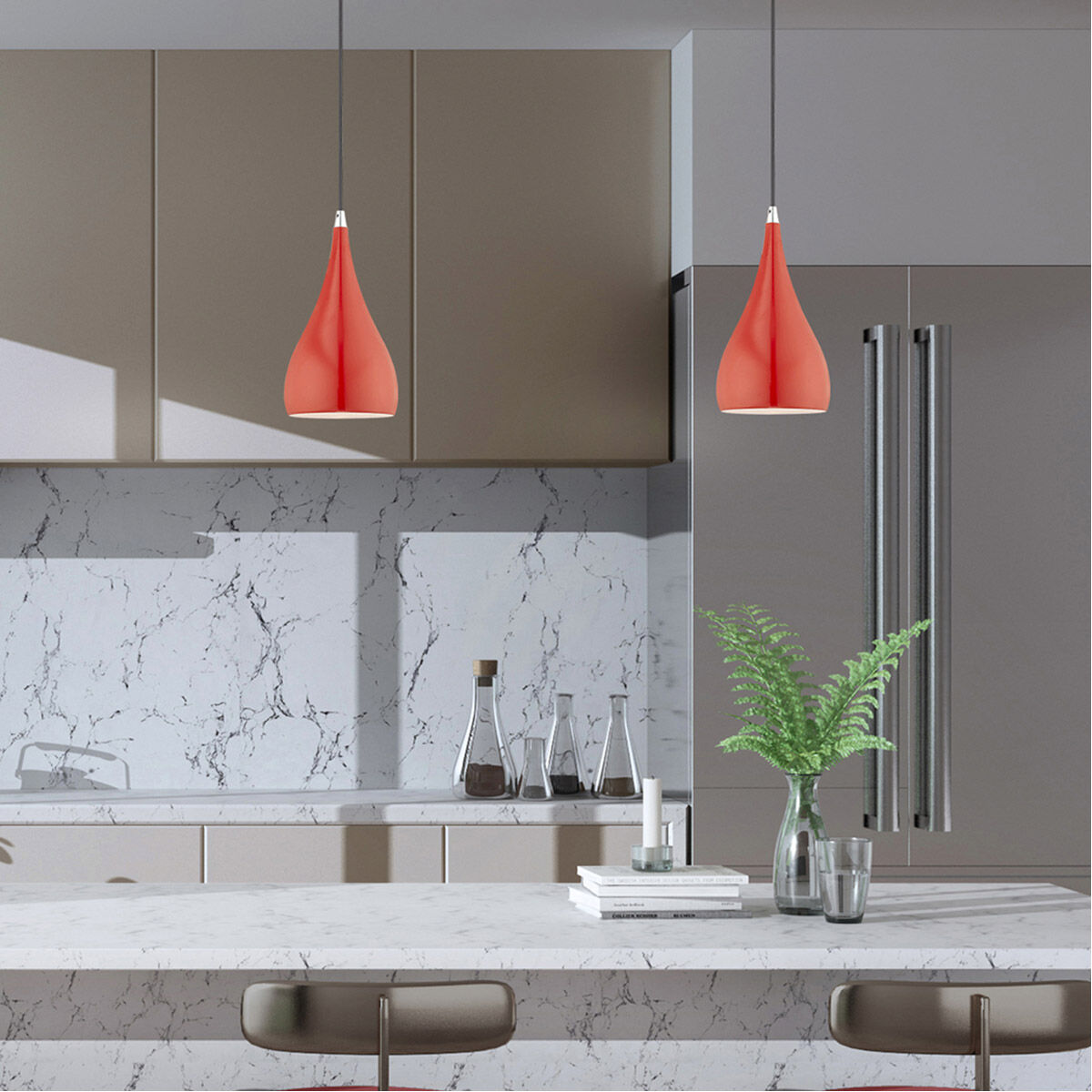 Allison 1 Light 6.25 inch Shiny Red Mini Pendant Ceiling Light