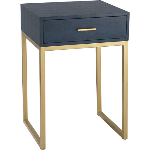 Shagreen 24 X 16 inch Navy with Gold Accent Table