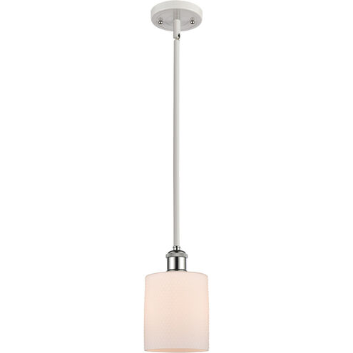 Ballston Cobbleskill LED 5 inch White and Polished Chrome Pendant Ceiling Light in Matte White Glass, Ballston