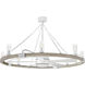 Sawyer 44 inch Matte White with Weathered Wood with Matte White Blades Smart Fandelier