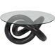 Phobos 35 X 35 inch Black Burnt Fiber Cement Coffee Table