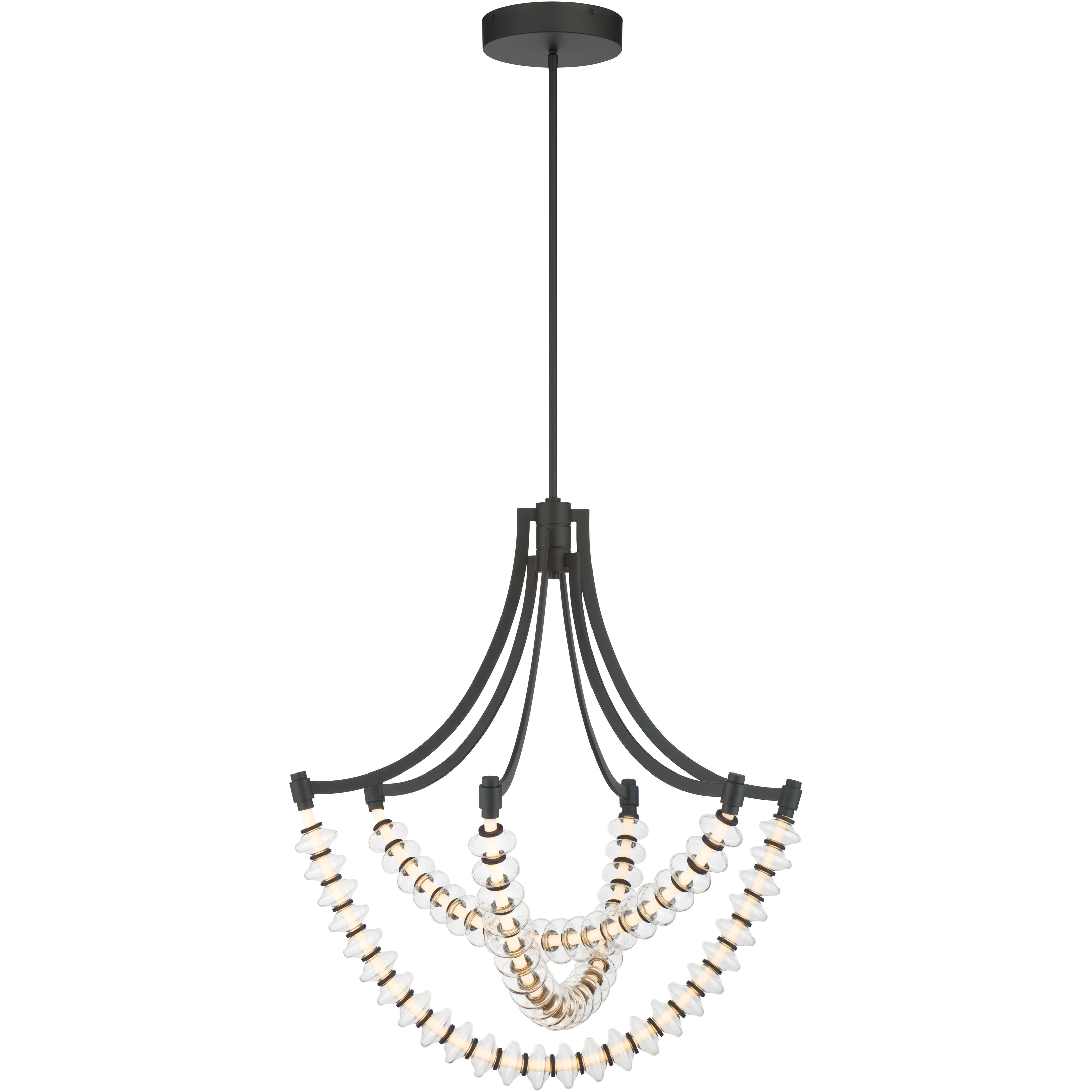 Pearl LED 29.25 inch Dark Matte Black Chandelier Ceiling Light