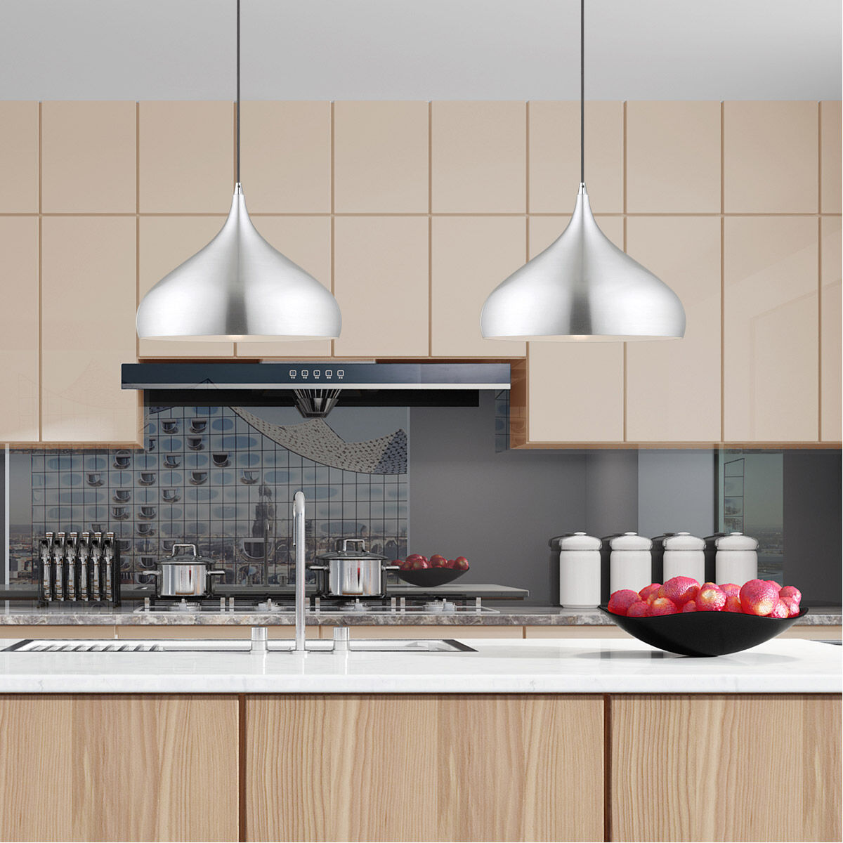 Allison 1 Light 15.75 inch Brushed Aluminum Mini Pendant Ceiling Light