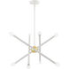 Soho 8 Light 20 inch White with Polished Brass Accents Chandelier Ceiling Light