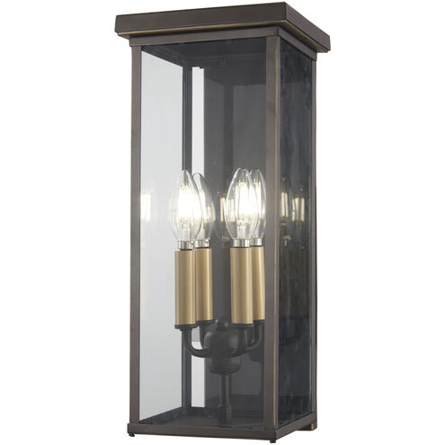 Casway 4 Light 17 inch Oil Rubbed Bronze/Gold Outdoor Pocket Lantern, Great Outdoors