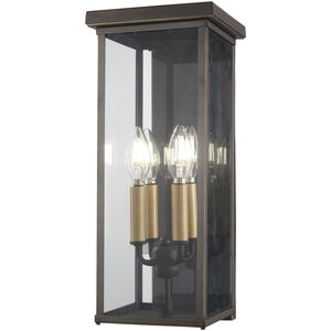 Casway 4 Light 17 inch Oil Rubbed Bronze/Gold Outdoor Pocket Lantern, Great Outdoors