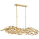 Broche 6 Light 50.5 inch Antique Gold Linear Chandelier Ceiling Light