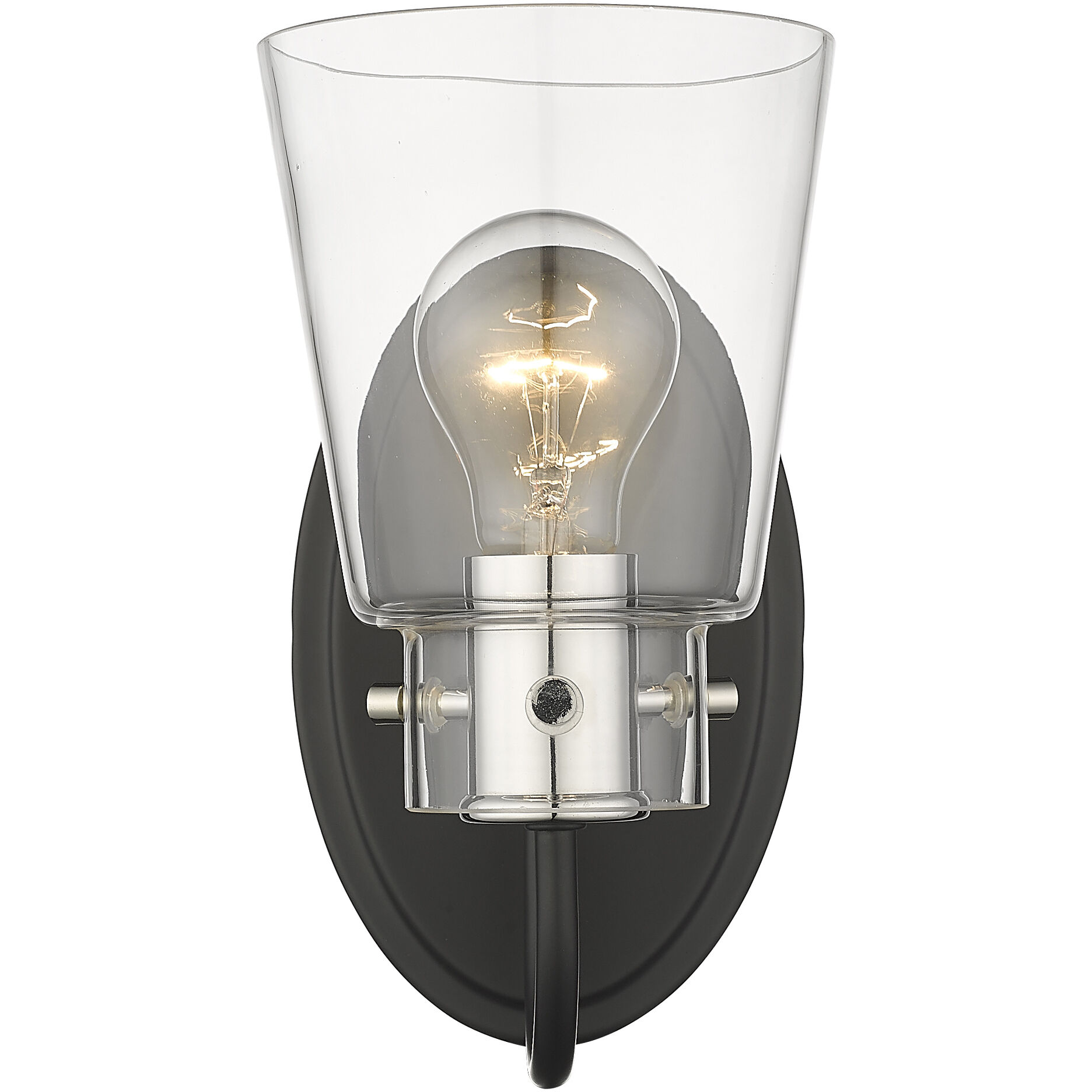 Bristow 1 Light 5 inch Matte Black and Polished Nickel Vanity Light Wall Light