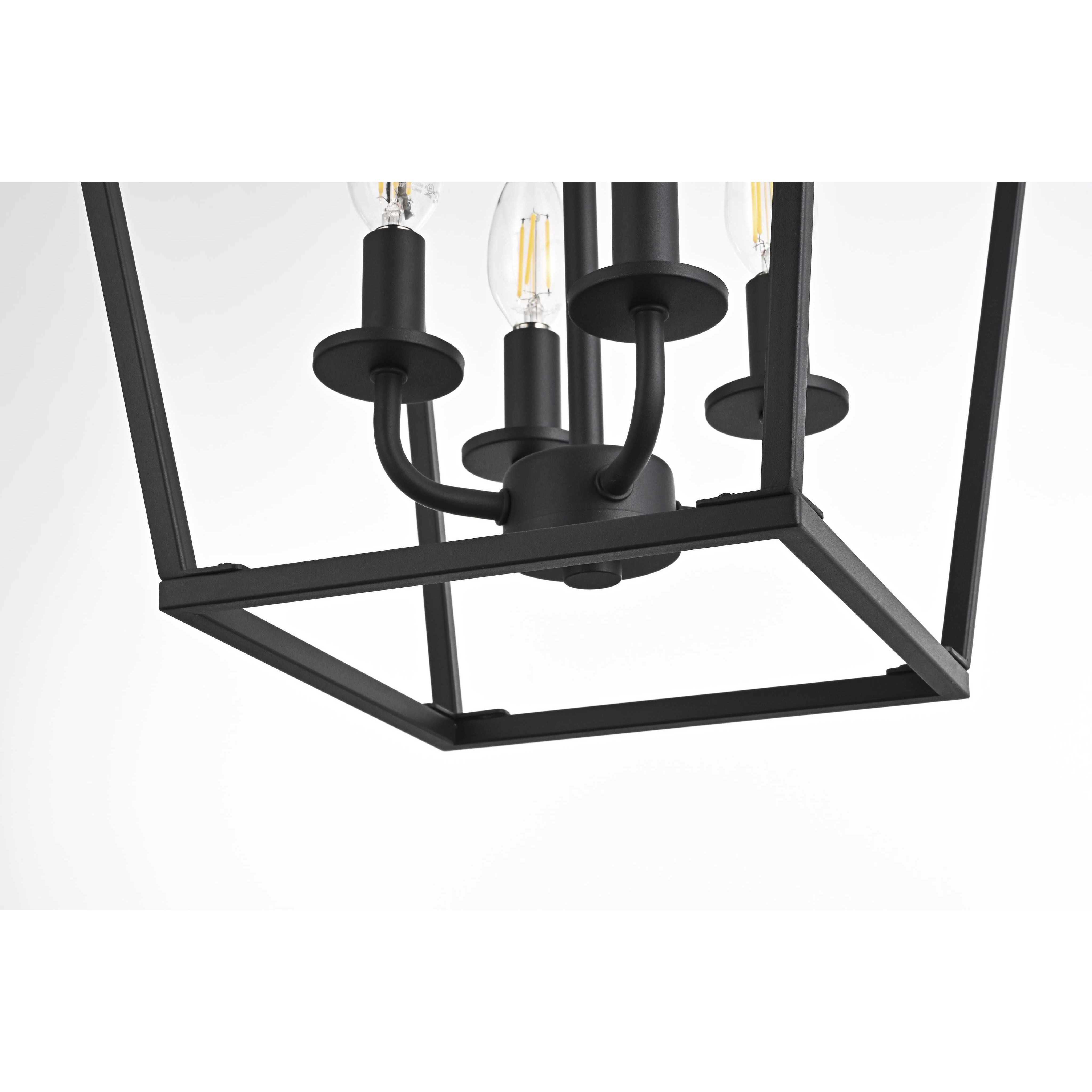 Gage 4 Light 12 inch Black Pendant Ceiling Light