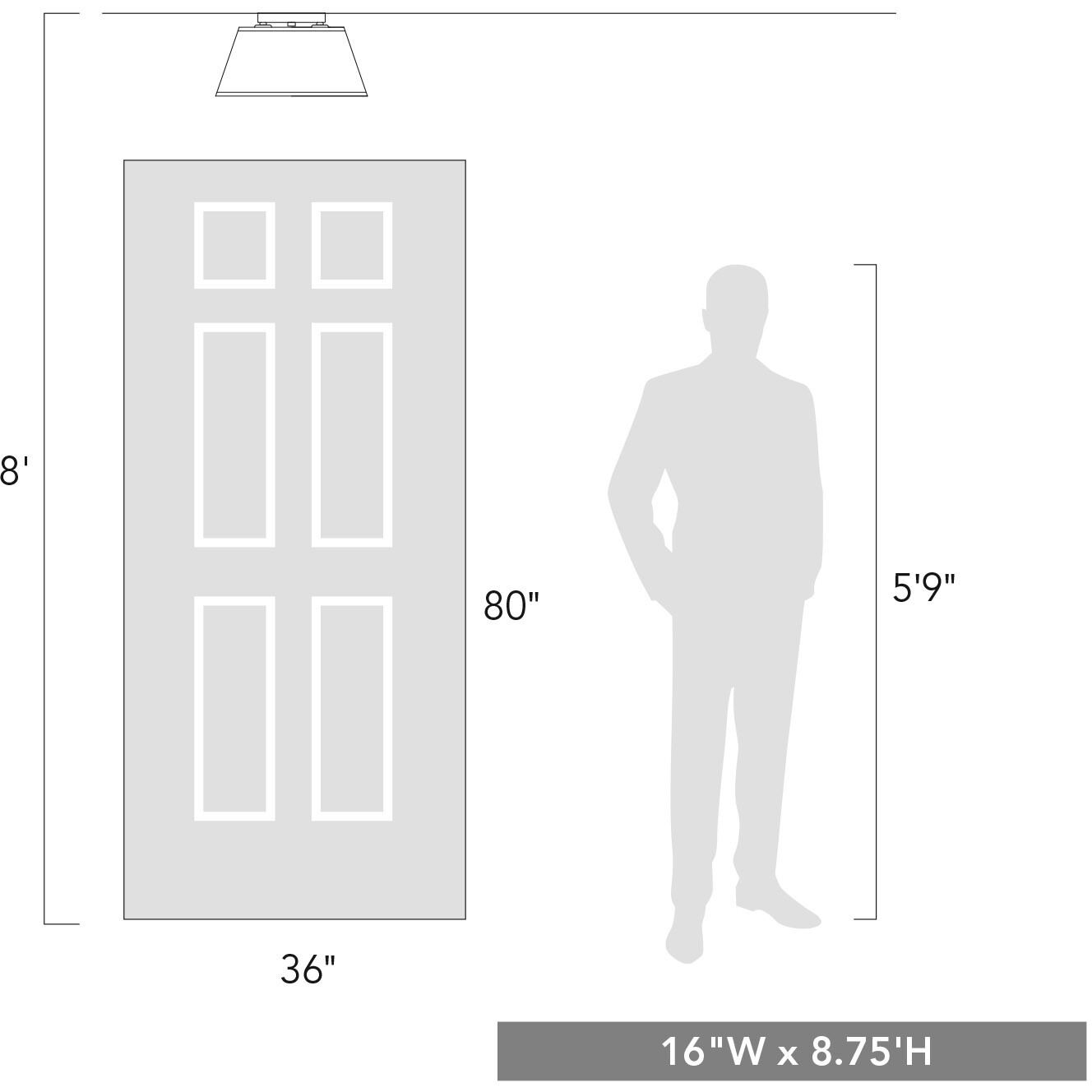 Penn 3 Light 16 inch Matte Black Flush Mount Ceiling Light