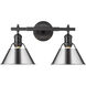 Orwell 2 Light 18 inch Matte Black Bath Vanity Wall Light in Chrome