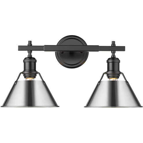 Orwell 2 Light 18 inch Matte Black Bath Vanity Wall Light in Chrome