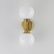 Neve 2 Light 6 inch Natural Aged Brass Wall Sconce Wall Light