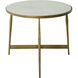 Alana 28 X 28 inch Honed White Banswara Marble with Antique Forged Brass Table