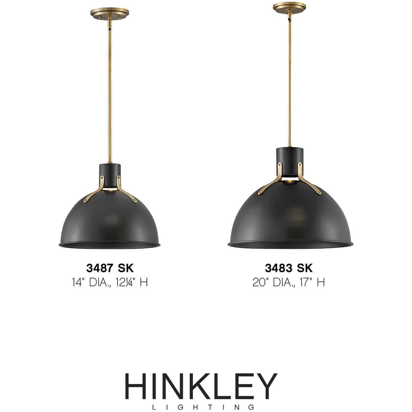 Argo LED 14 inch Satin Black with Lacquered Brass Indoor Pendant Ceiling Light